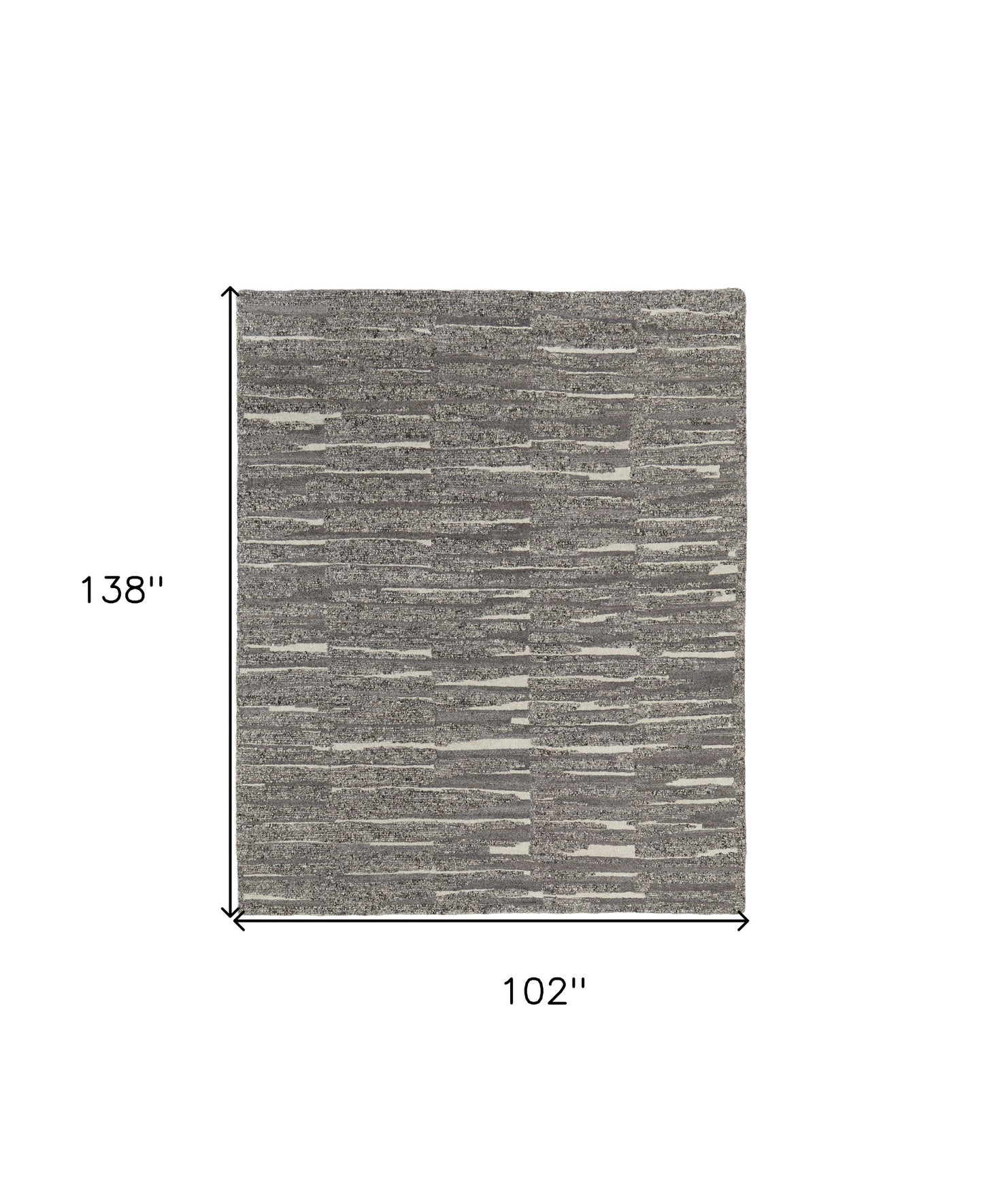 8' X 12' Gray Ivory and Taupe Abstract Hand Woven Area Rug-2