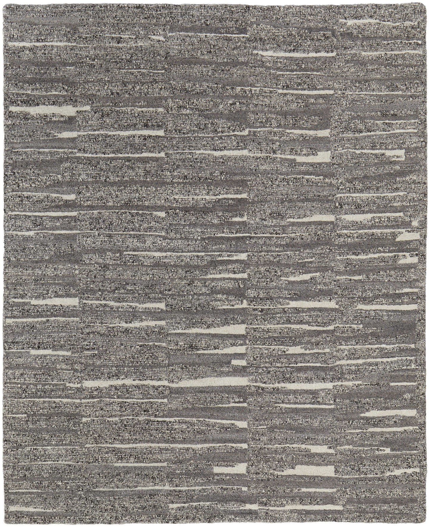 8' X 12' Gray Ivory and Taupe Abstract Hand Woven Area Rug-1