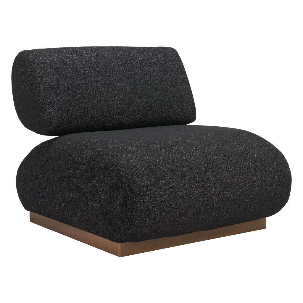 34" Black And Bronze Fabric And Upholstered Side Chair-3