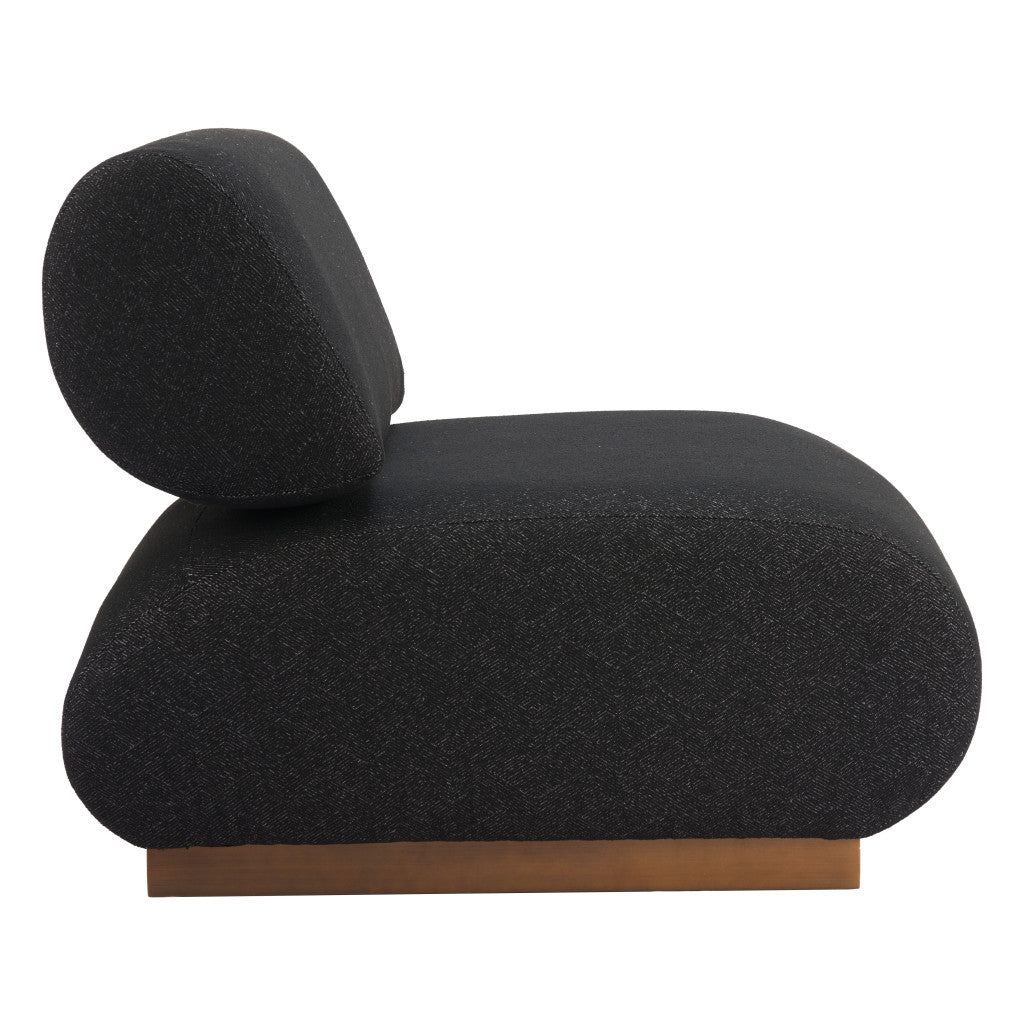 34" Black And Bronze Fabric And Upholstered Side Chair-2