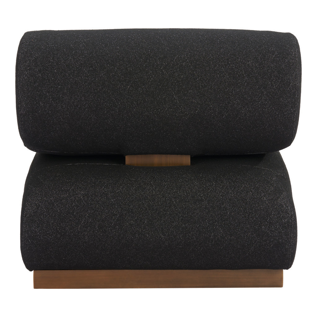34" Black And Bronze Fabric And Upholstered Side Chair-4