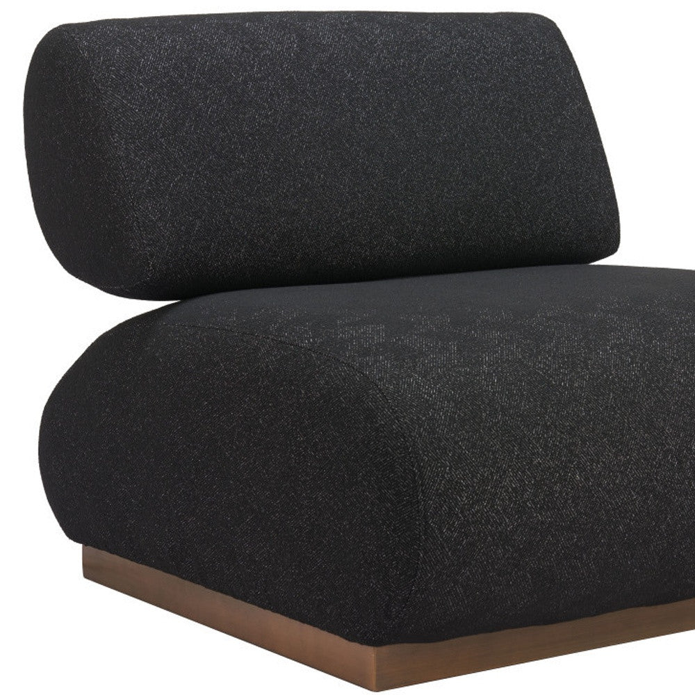 34" Black And Bronze Fabric And Upholstered Side Chair-7