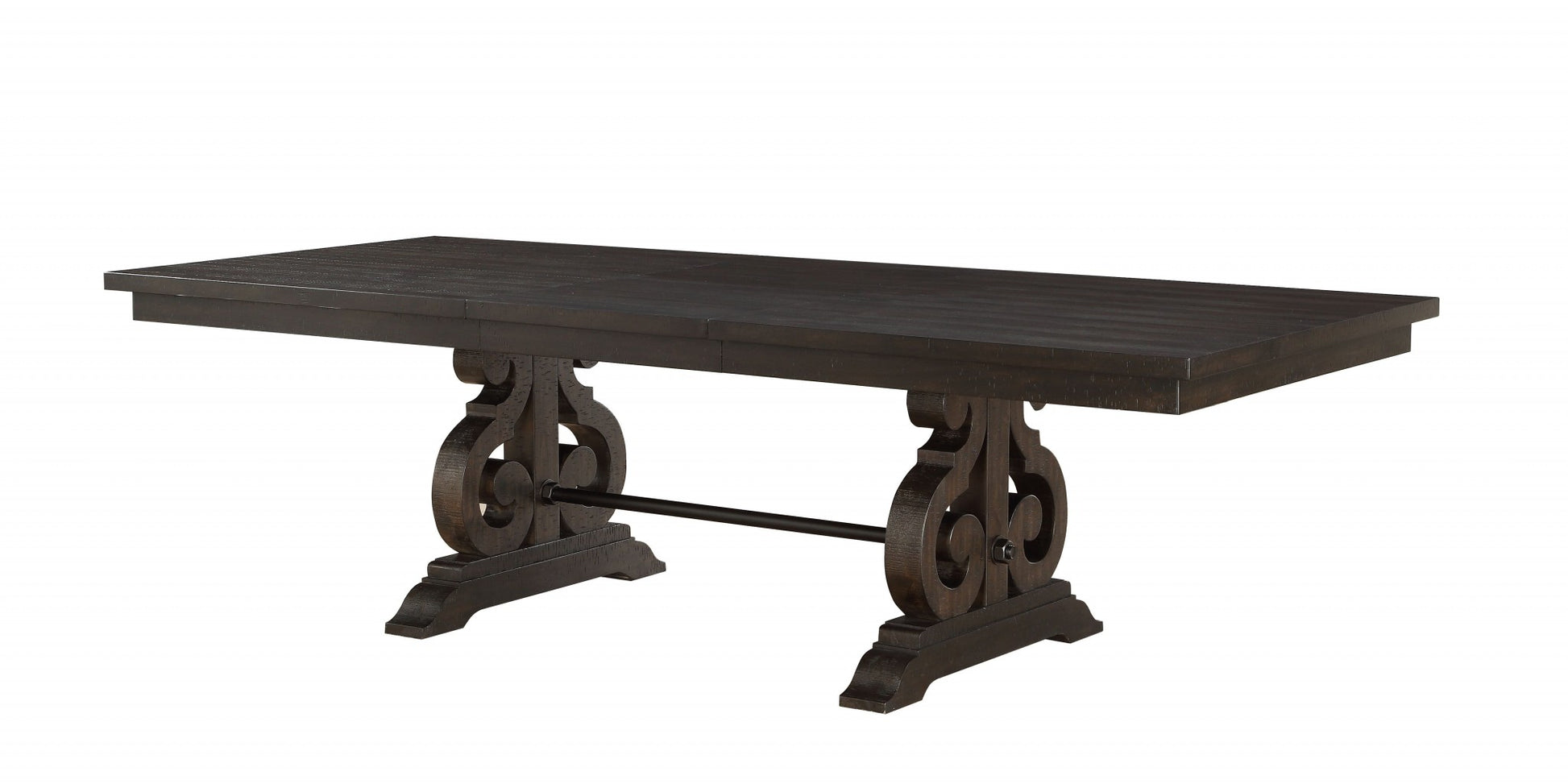 104" Brown Solid Wood Trestle Base Dining Table-1