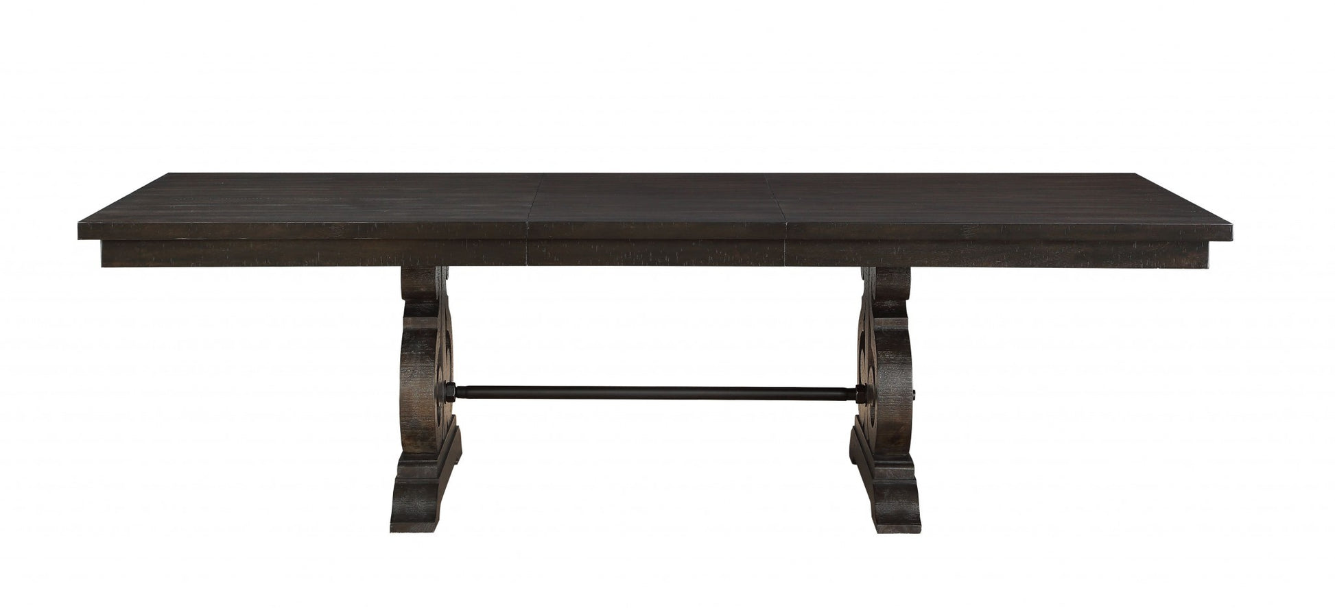 104" Brown Solid Wood Trestle Base Dining Table-2
