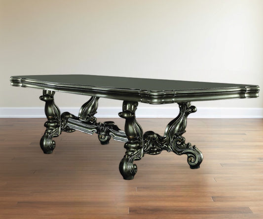 46" Green Solid Wood Trestle Base Dining Table-0