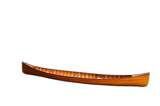 35.5" X 216" X 27" Wooden Canoe With Ribs-0