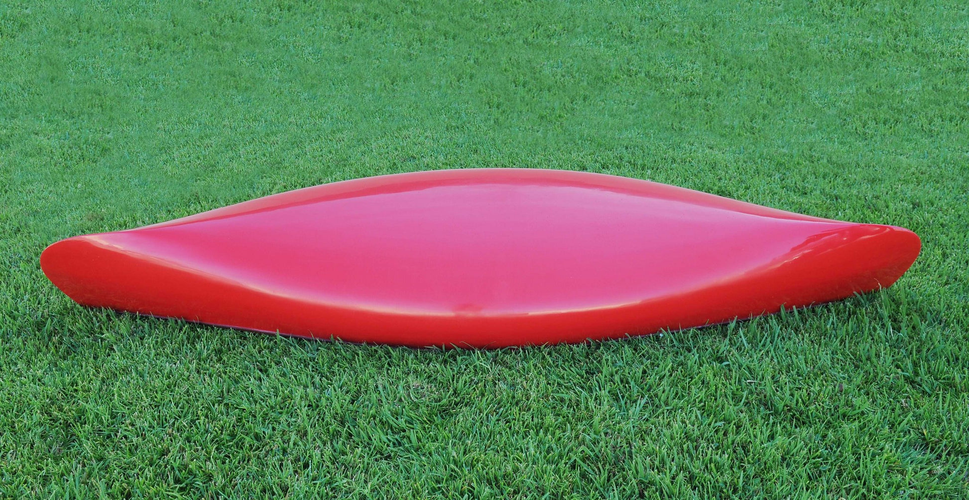 26.5" X 117" X 20" Red Wooden Canoe With Ribs Curved Bow-7
