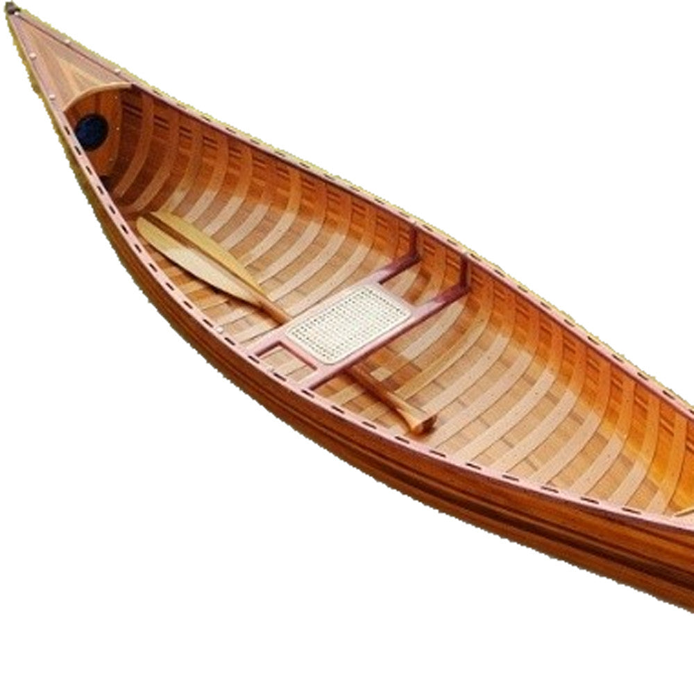 26.25" X 118.5" X 16" Wooden Canoe With Ribs Curved Bow-1