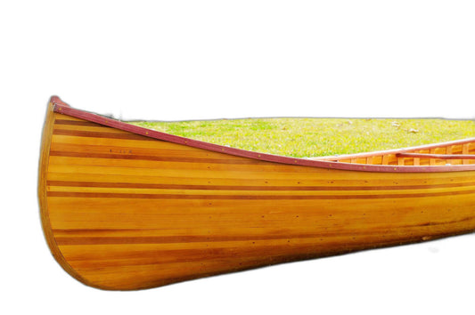28.5" X 144" X 21" Wooden Canoe With Ribs Curved Bow-0