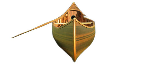 28.5" X 144" X 21"Matte Finishwooden Canoe With Ribs Curved Bow-0