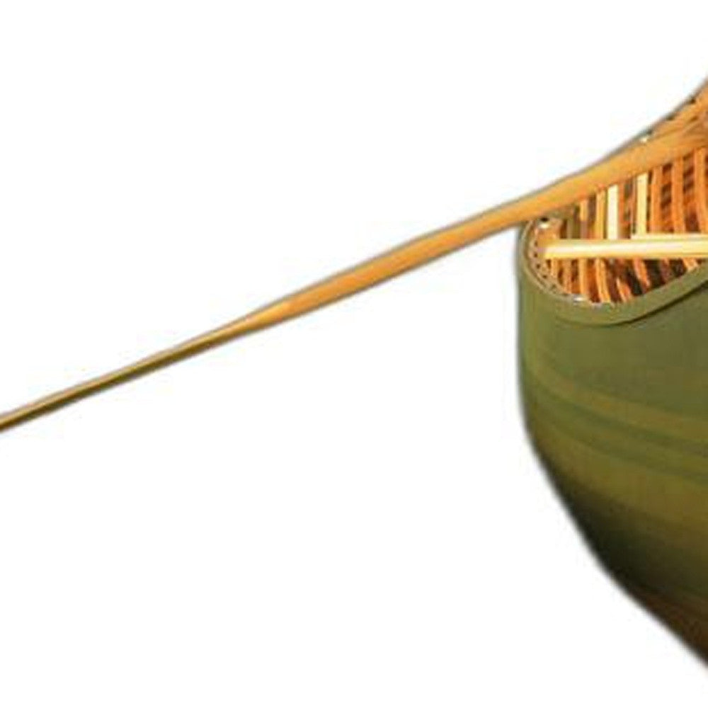 28.5" X 144" X 21"Matte Finishwooden Canoe With Ribs Curved Bow-1