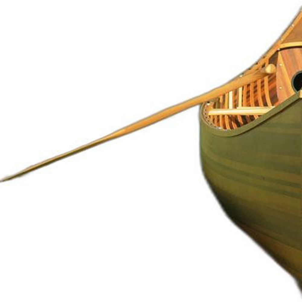 28.5" X 144" X 21"Matte Finishwooden Canoe With Ribs Curved Bow-2