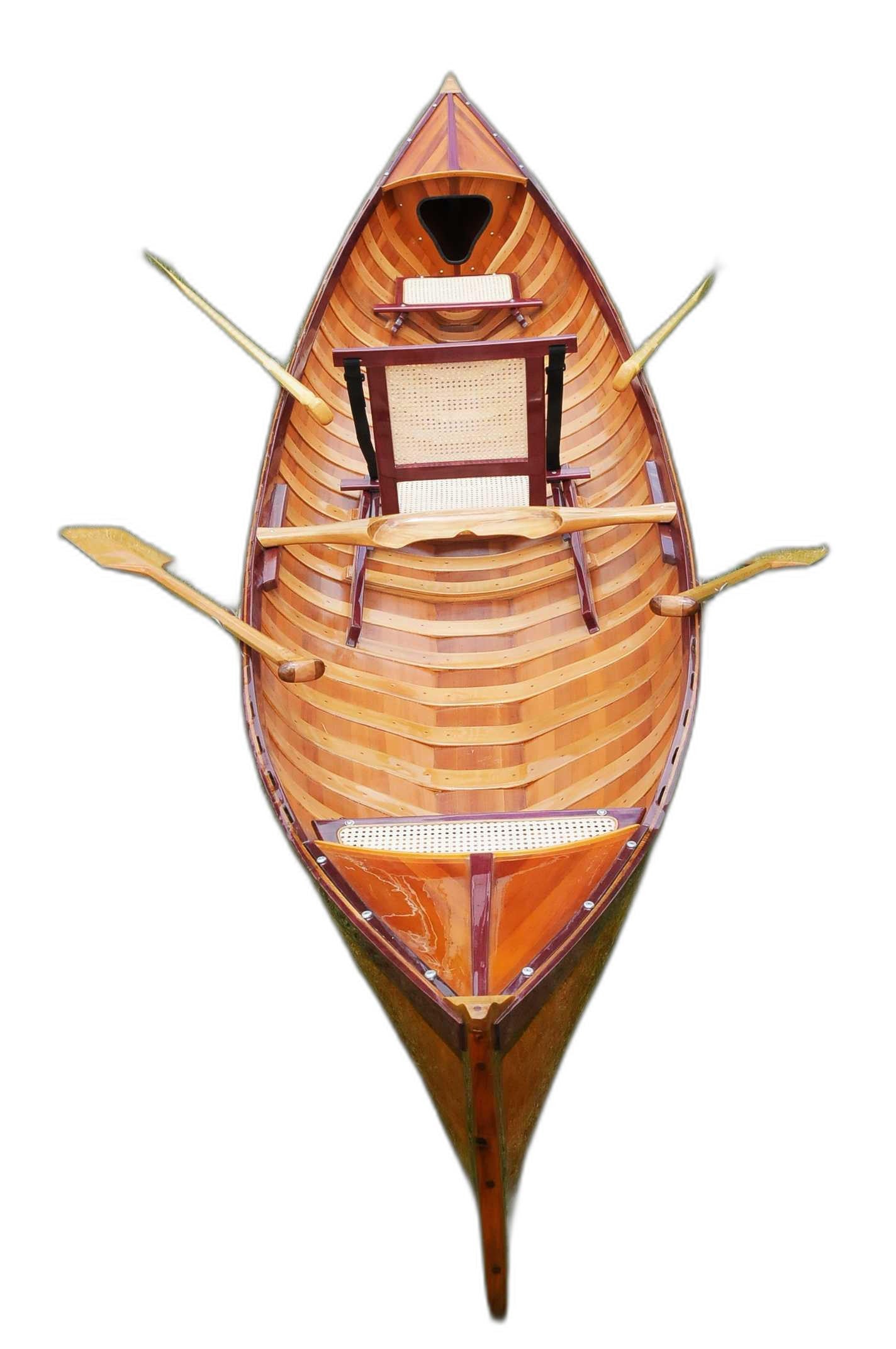 26" Wood Brown Solid Wood Model Boat Tabletop Sculpture-1