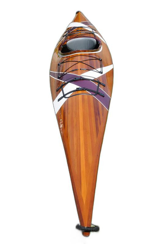 24" X 177" X 13.5" White And Purple Ribbonwooden Kayak-0