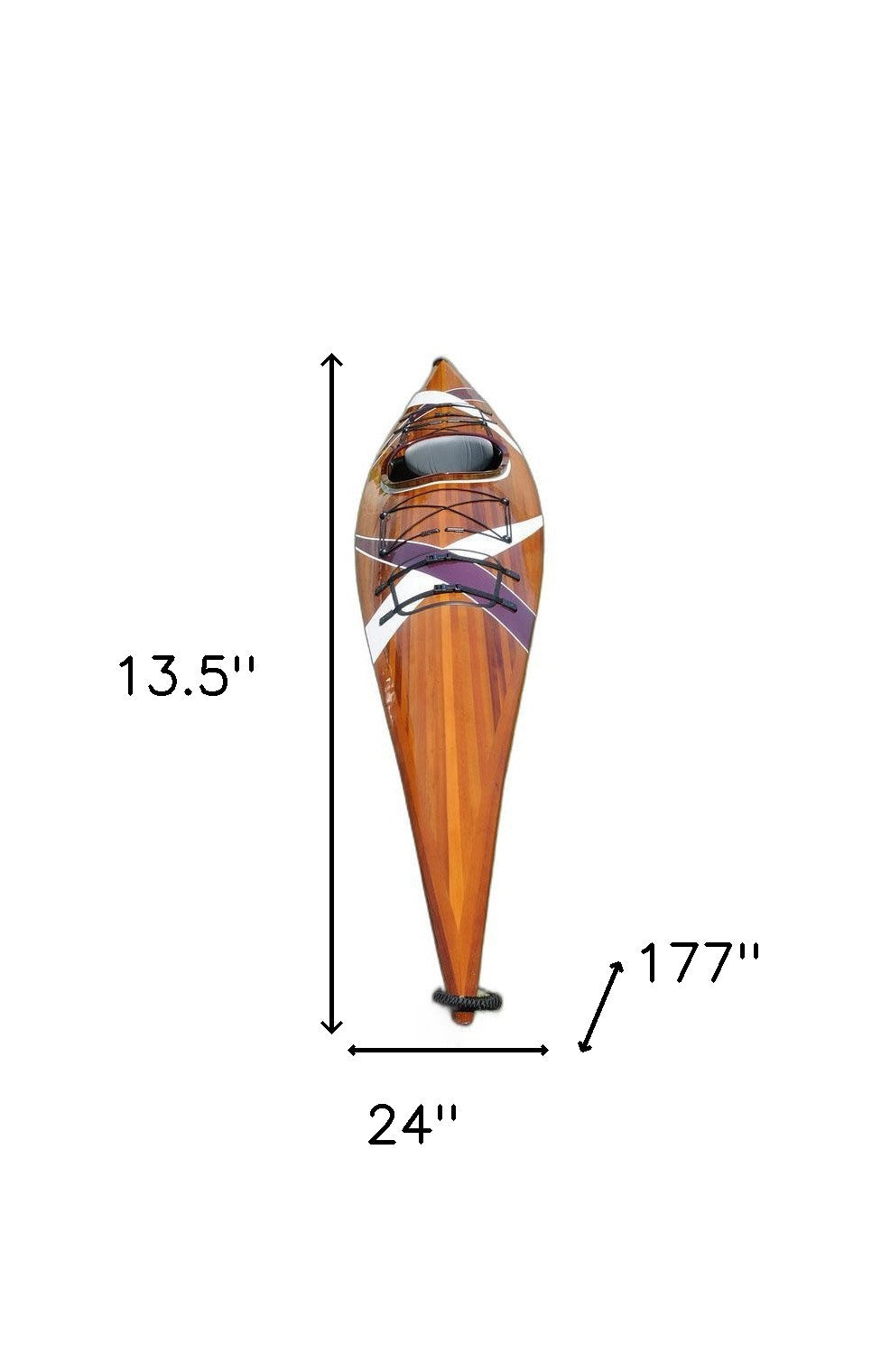 24" X 177" X 13.5" White And Purple Ribbonwooden Kayak-7
