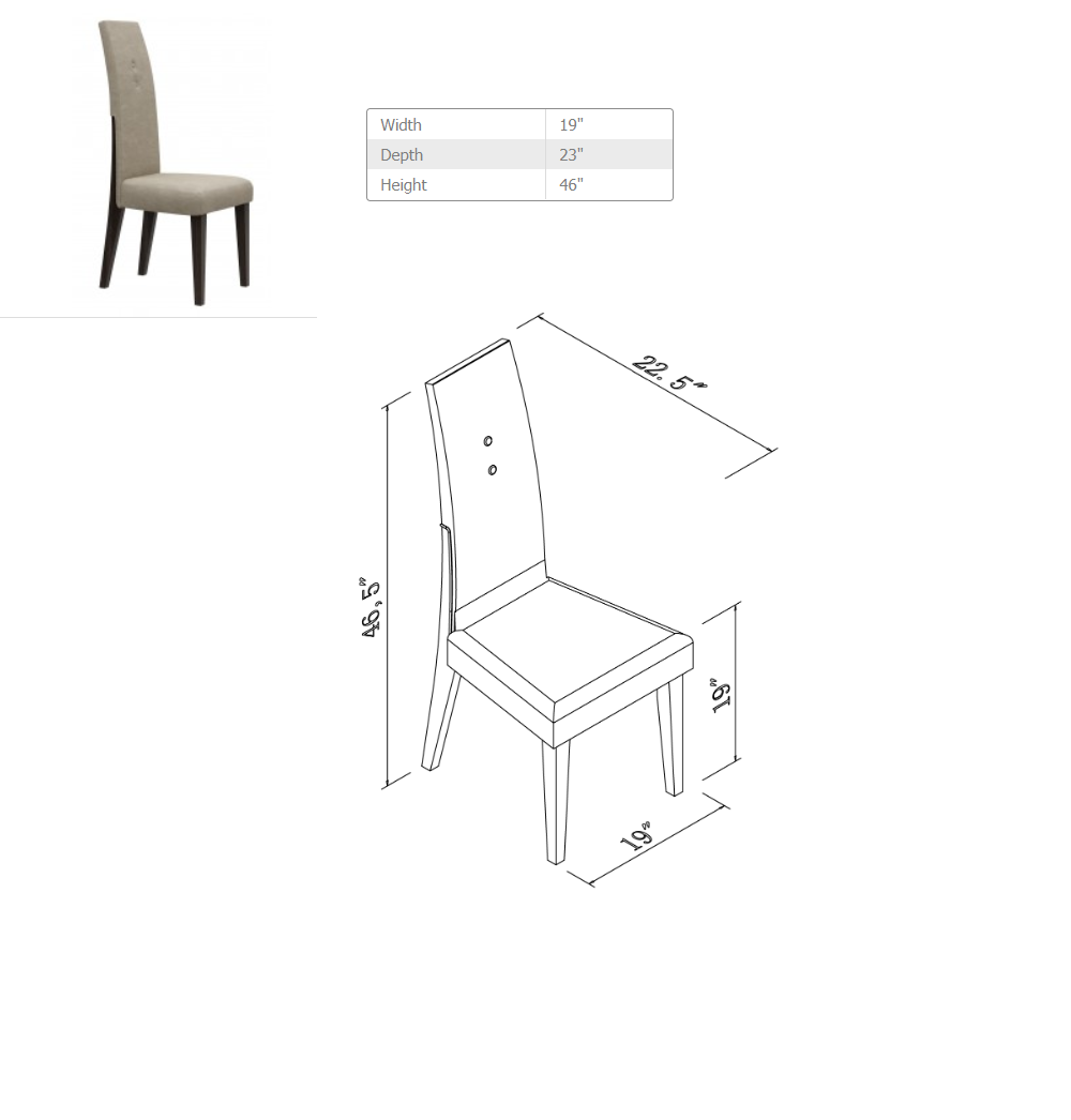 Seven Piece Dark Brown Solid Wood Dining Set with Six Chairs-2