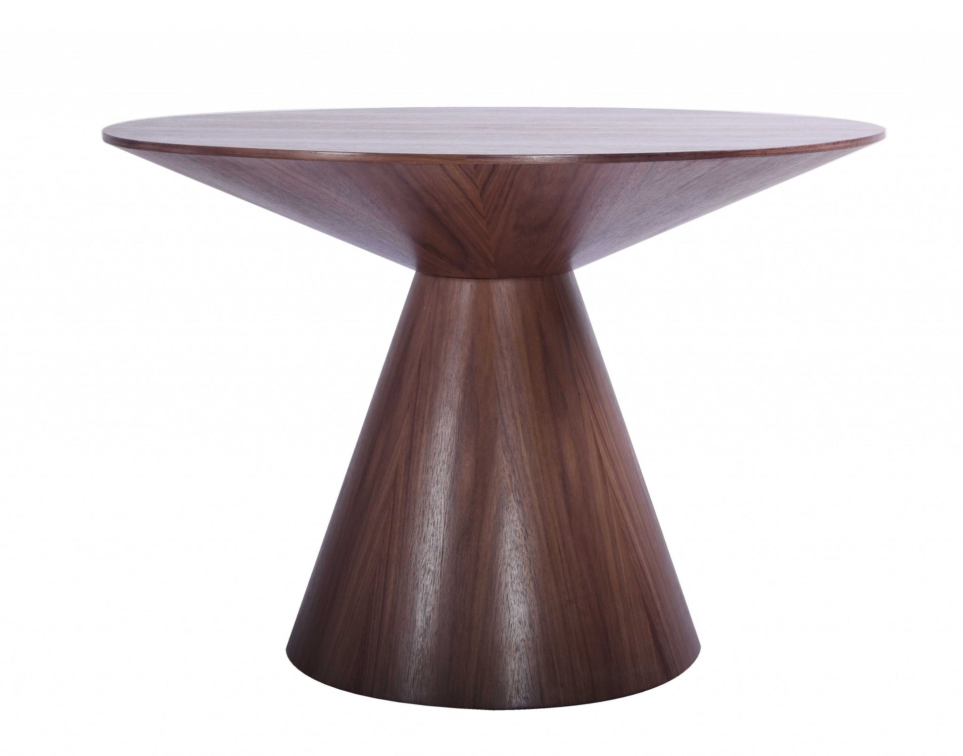 47" Brown Wood Pedestal Base Round Top Dining Table-1