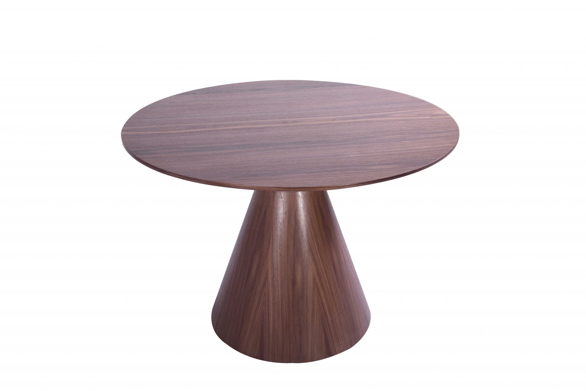 47" Brown Wood Pedestal Base Round Top Dining Table-3