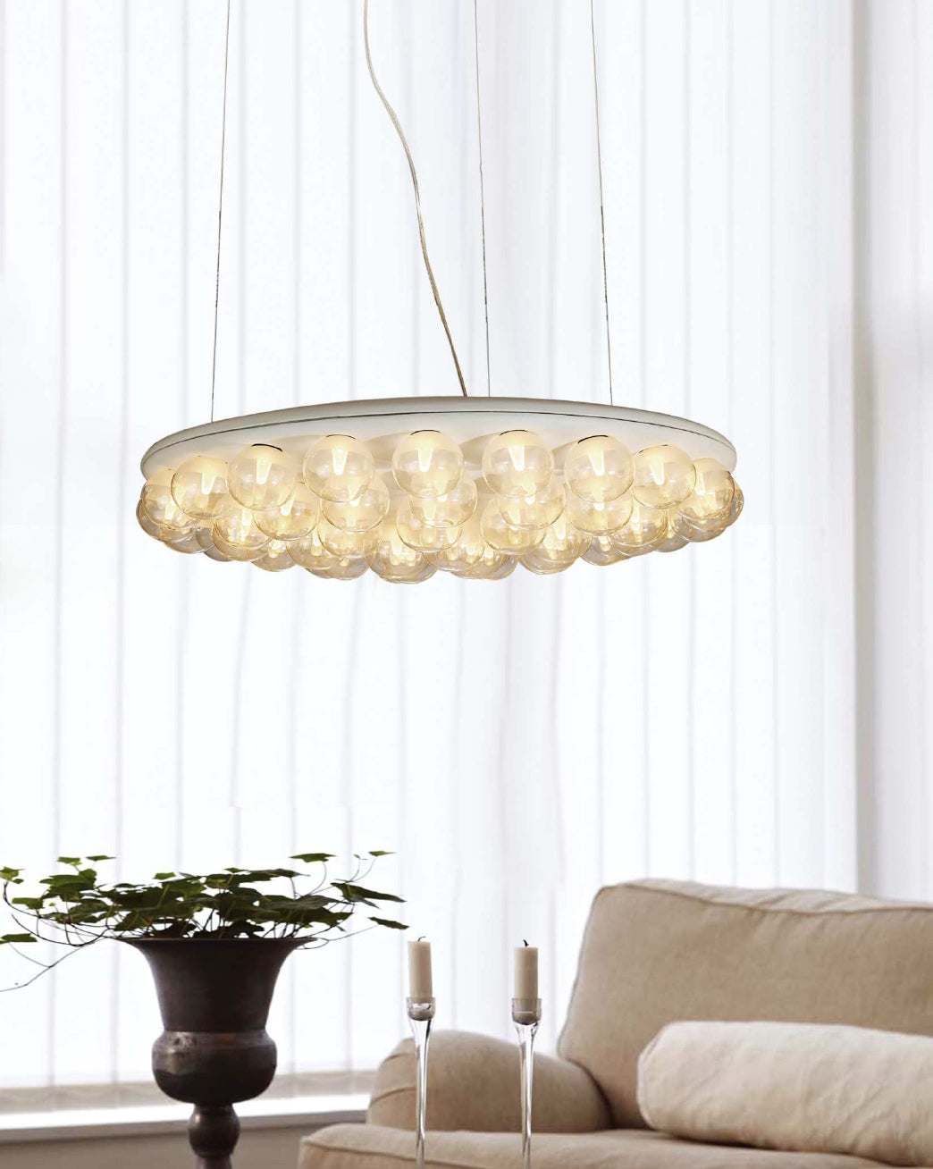 29 X 29 X 7 White Glass Metal Pendant Lamp-8