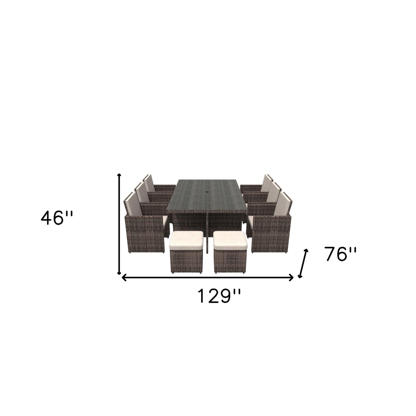 11 Piece Clear and Gray Glass Dining Set-8