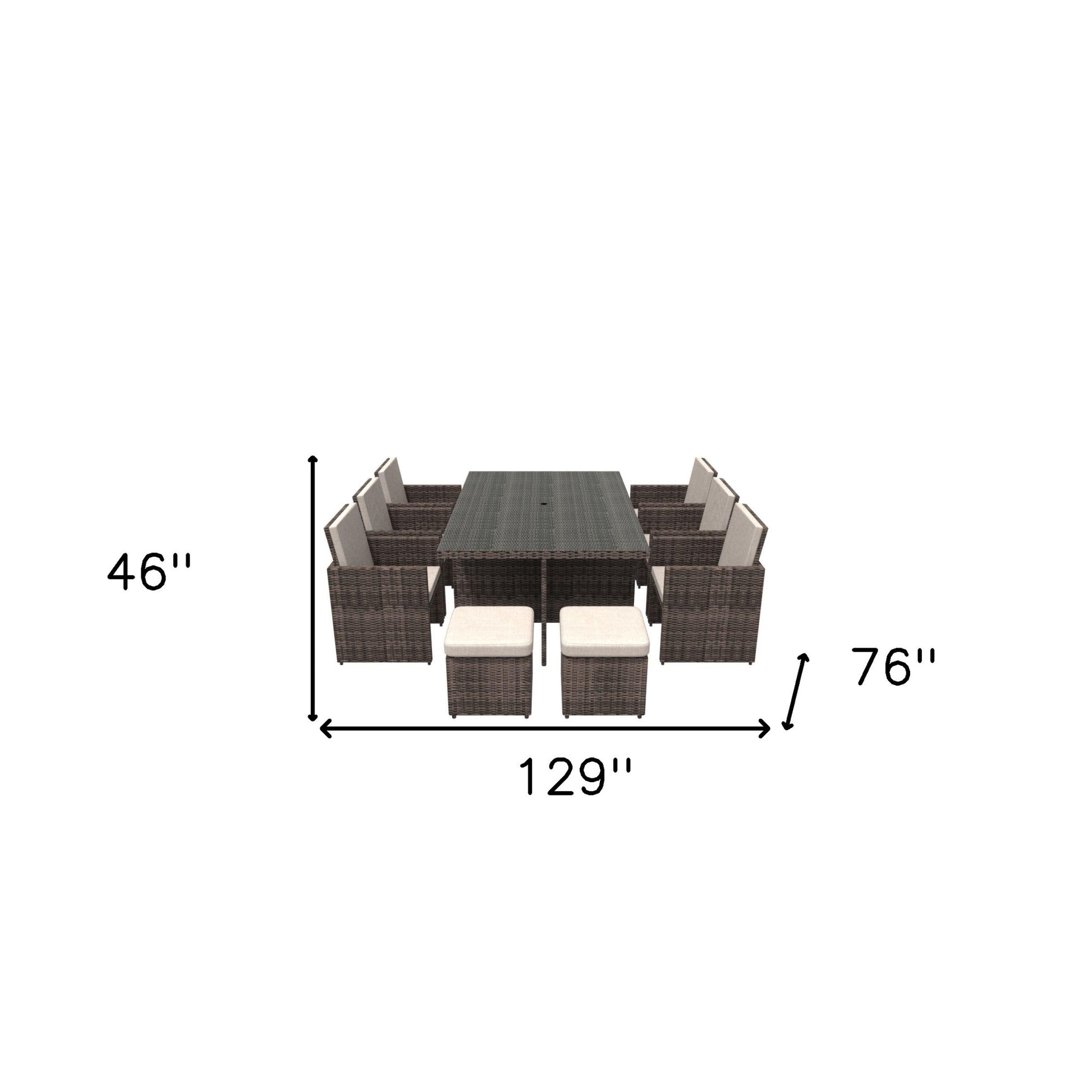 11 Piece Clear and Gray Glass Dining Set-8