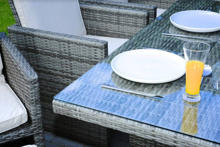 11 Piece Clear and Gray Glass Dining Set-7
