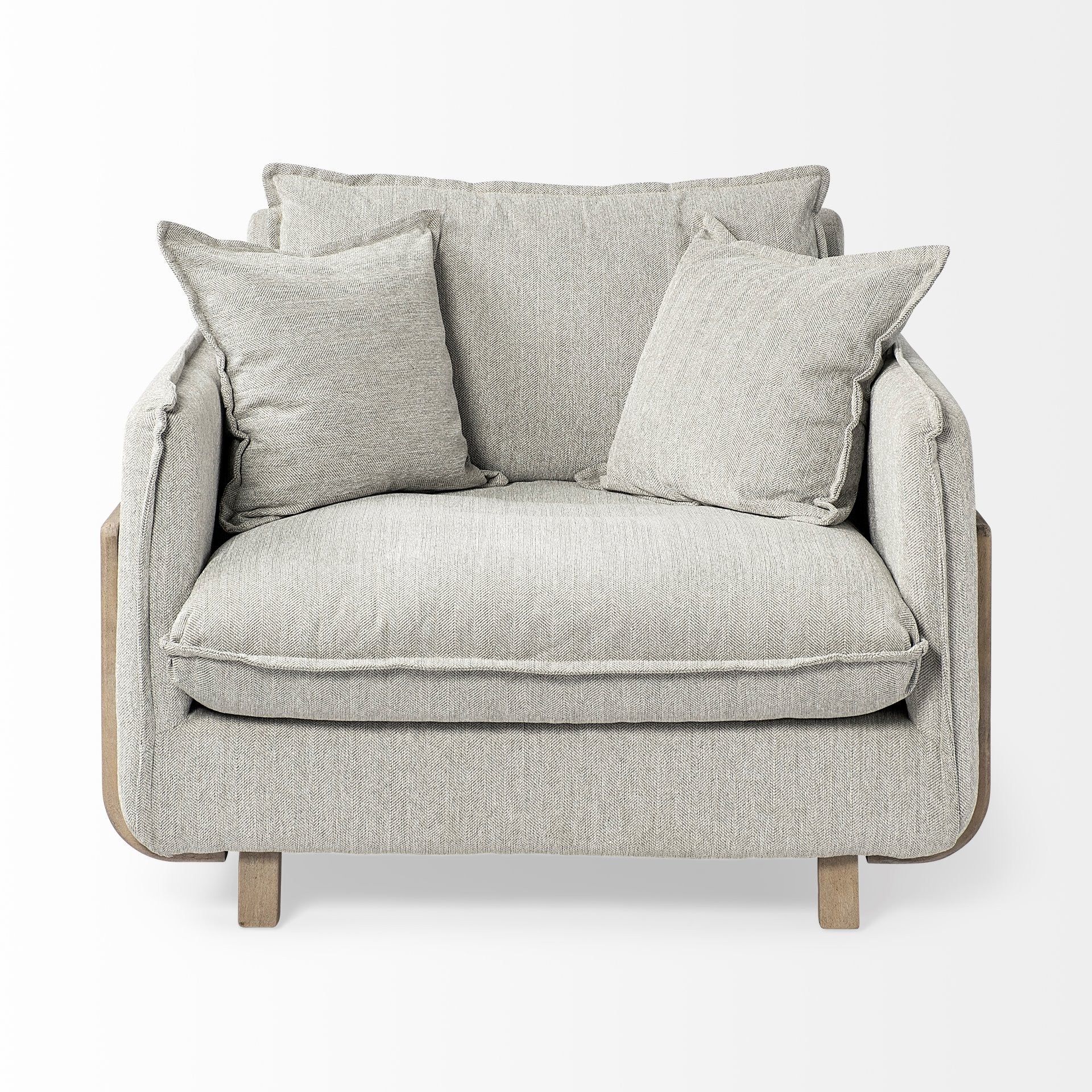42" Gray and Brown Fabric Club Chair-1
