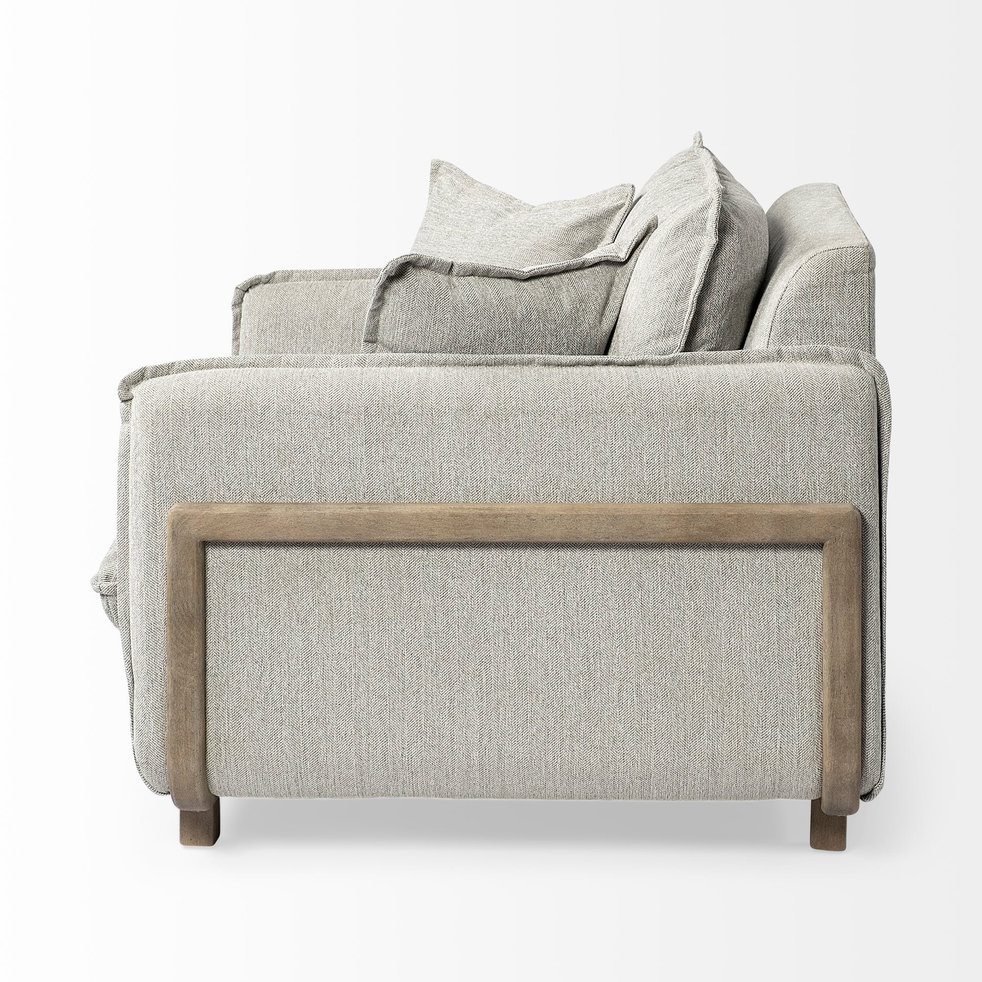 42" Gray and Brown Fabric Club Chair-2
