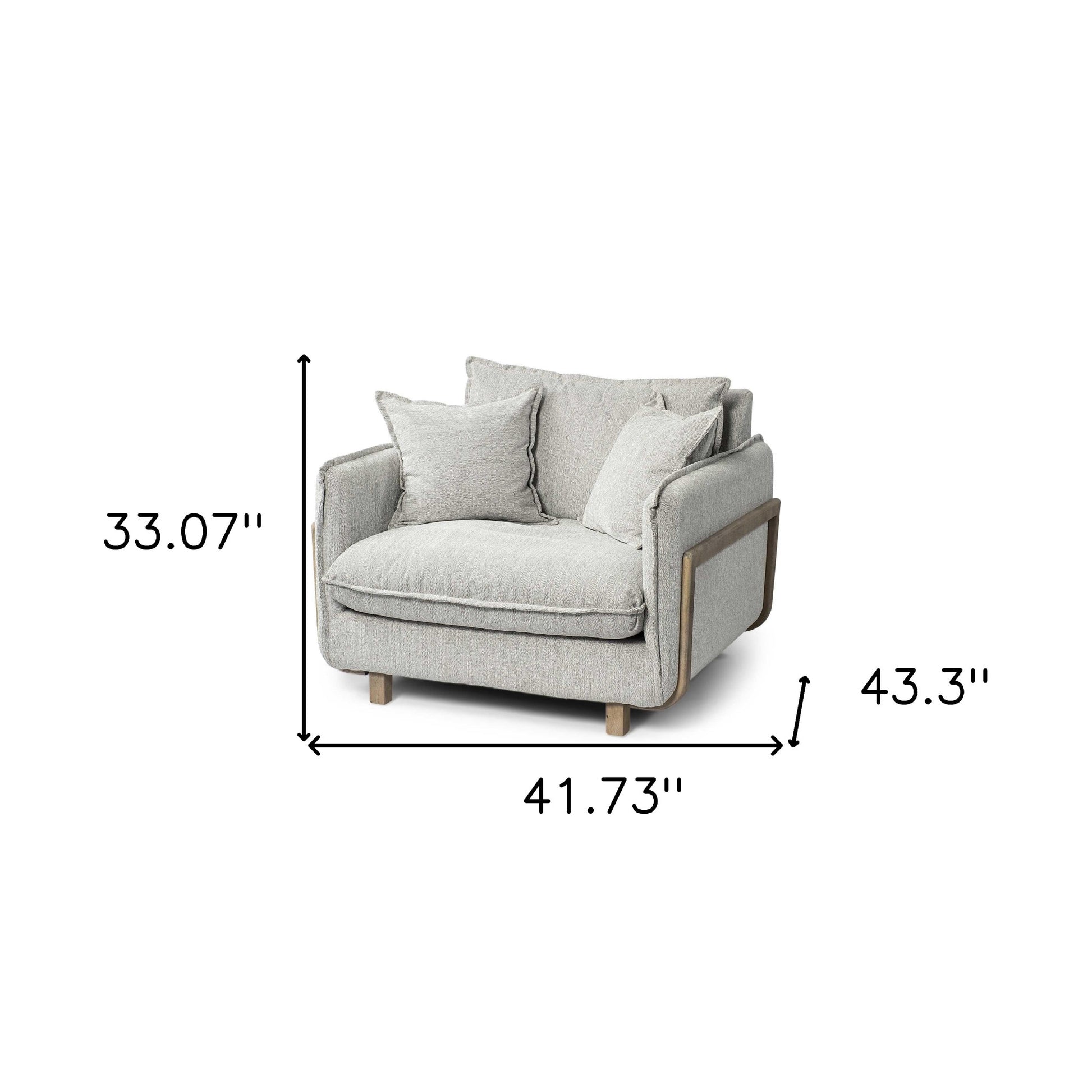 42" Gray and Brown Fabric Club Chair-7