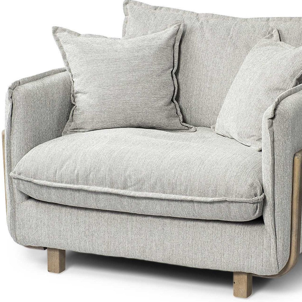 42" Gray and Brown Fabric Club Chair-5