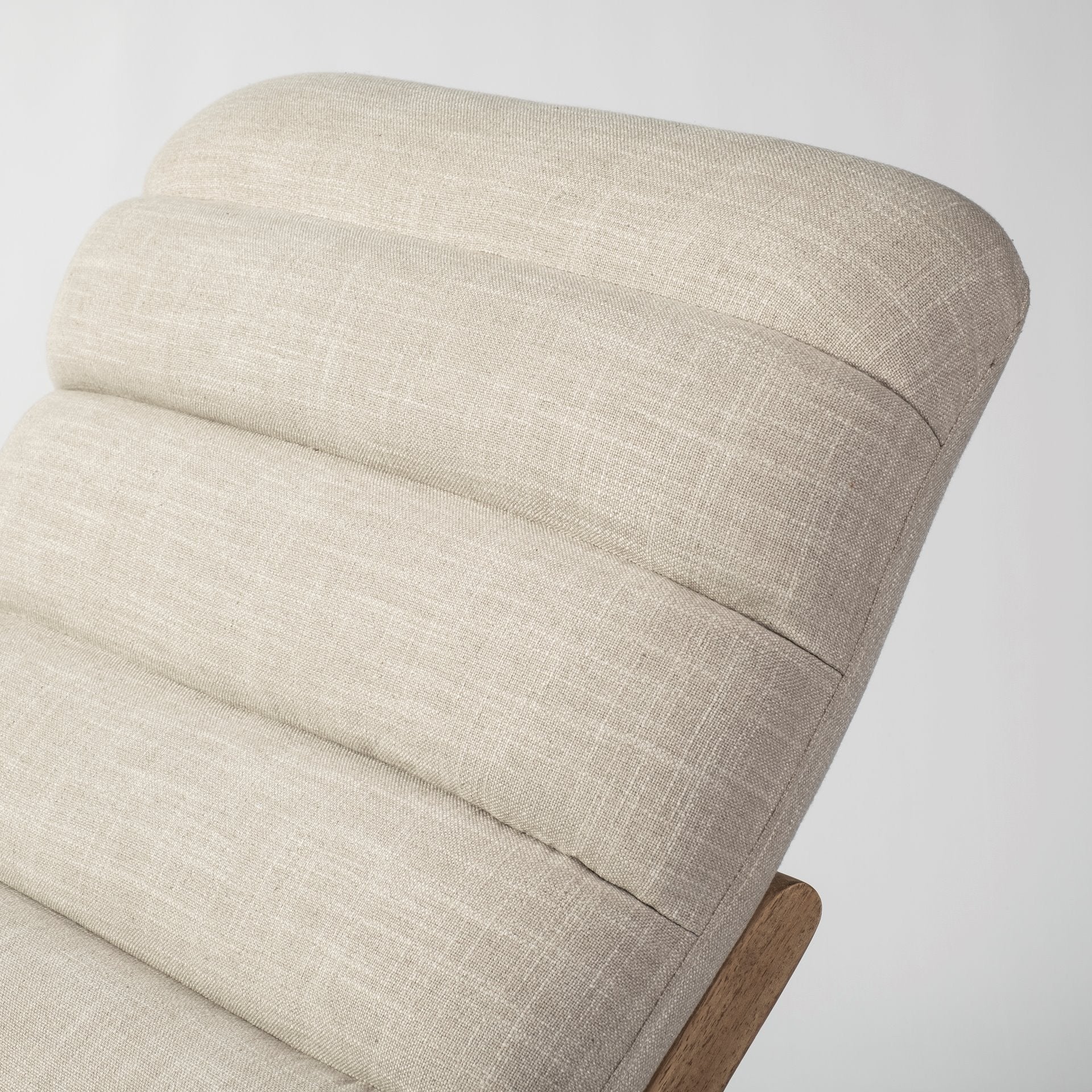 54" Cream and Brown Fabric Tufted Lounge Chair-7