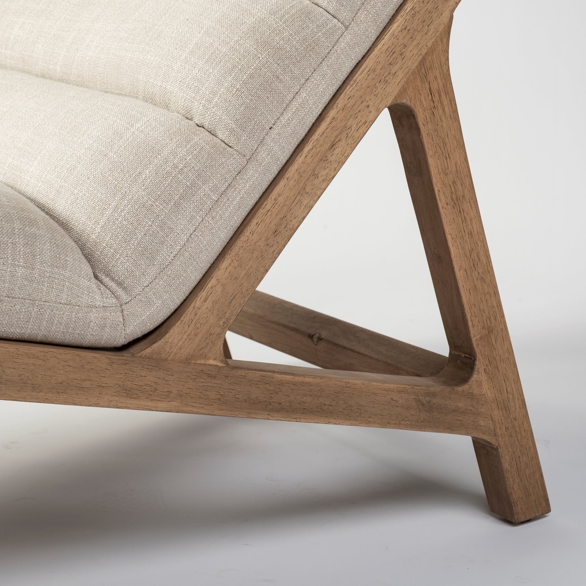 54" Cream and Brown Fabric Tufted Lounge Chair-8