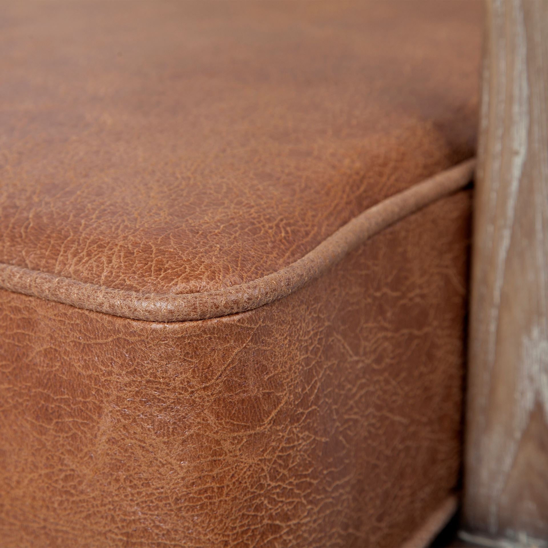 24" Beige and Brown Leather Arm Chair-7
