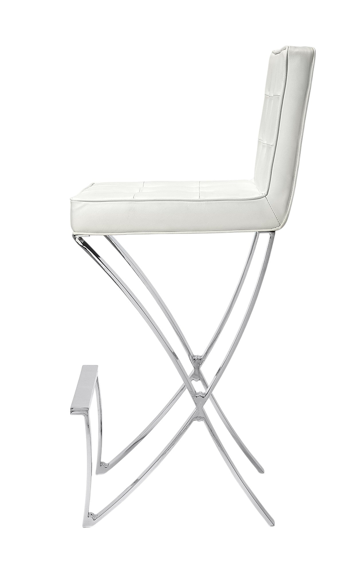 29" Off White and Silver Iron Bar Chair-5