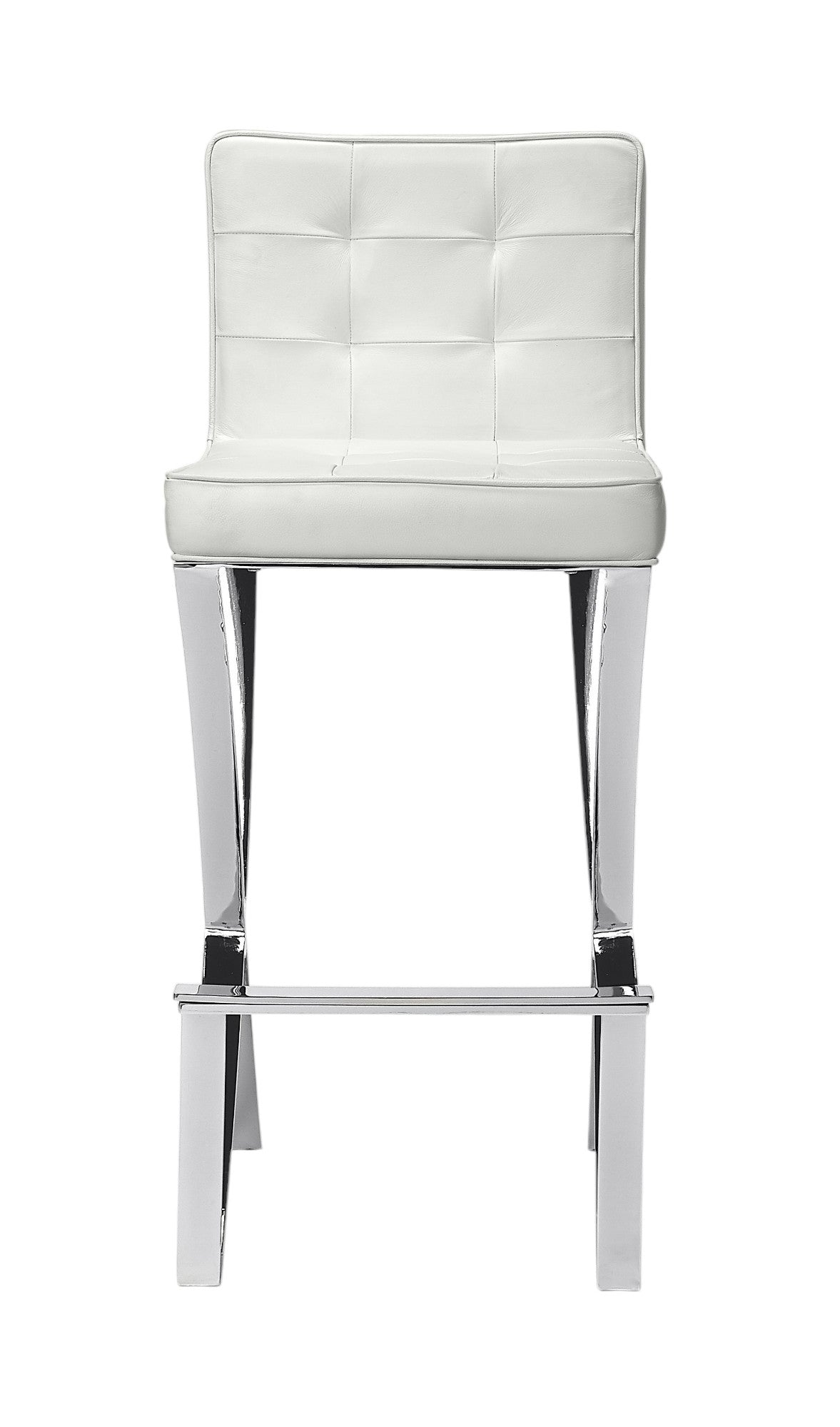 29" Off White and Silver Iron Bar Chair-1