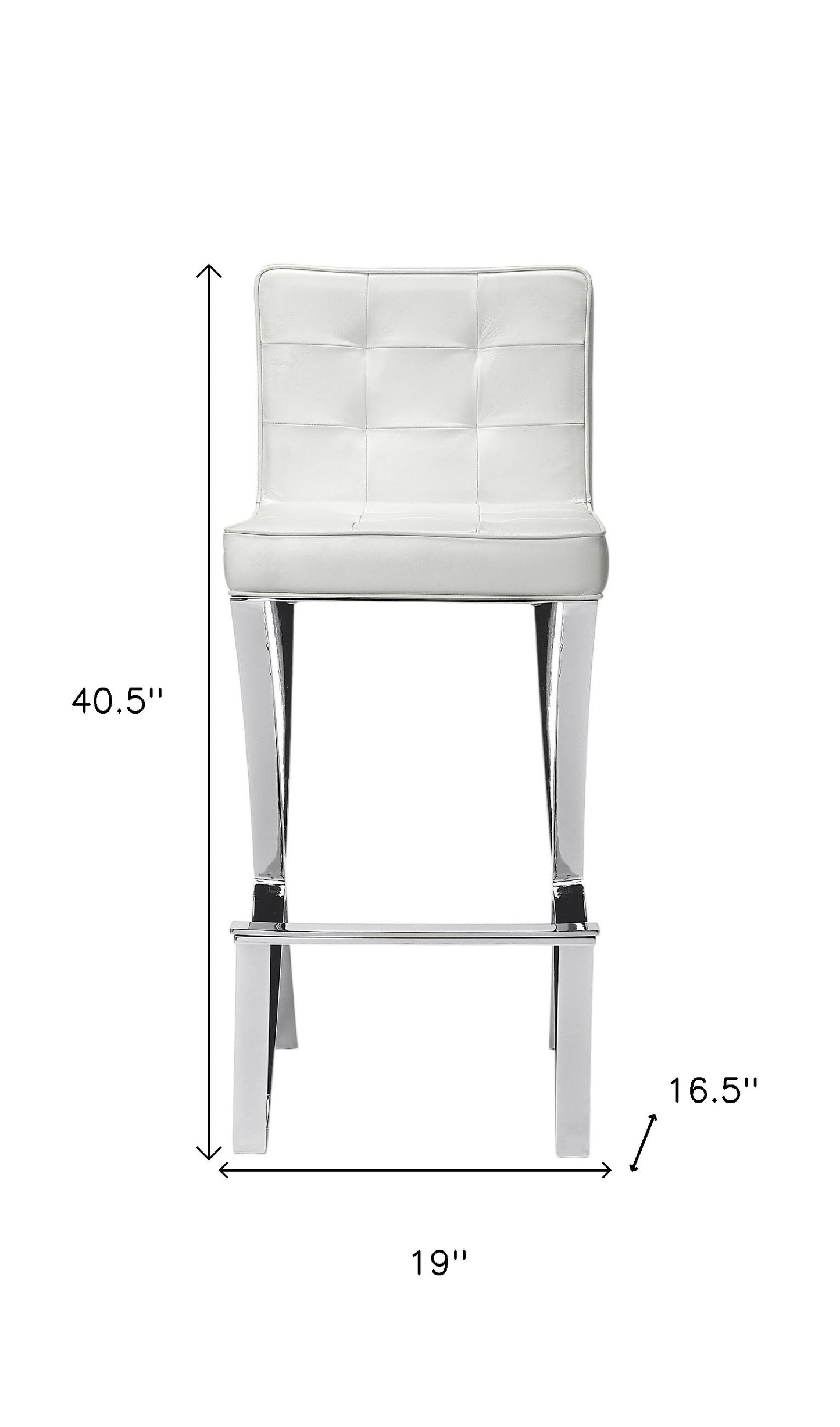 29" Off White and Silver Iron Bar Chair-7
