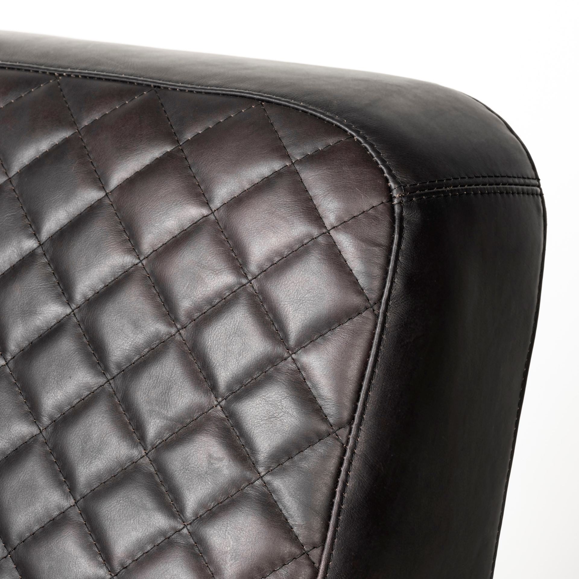 36" Black and Gold Leather Lounge Chair-6