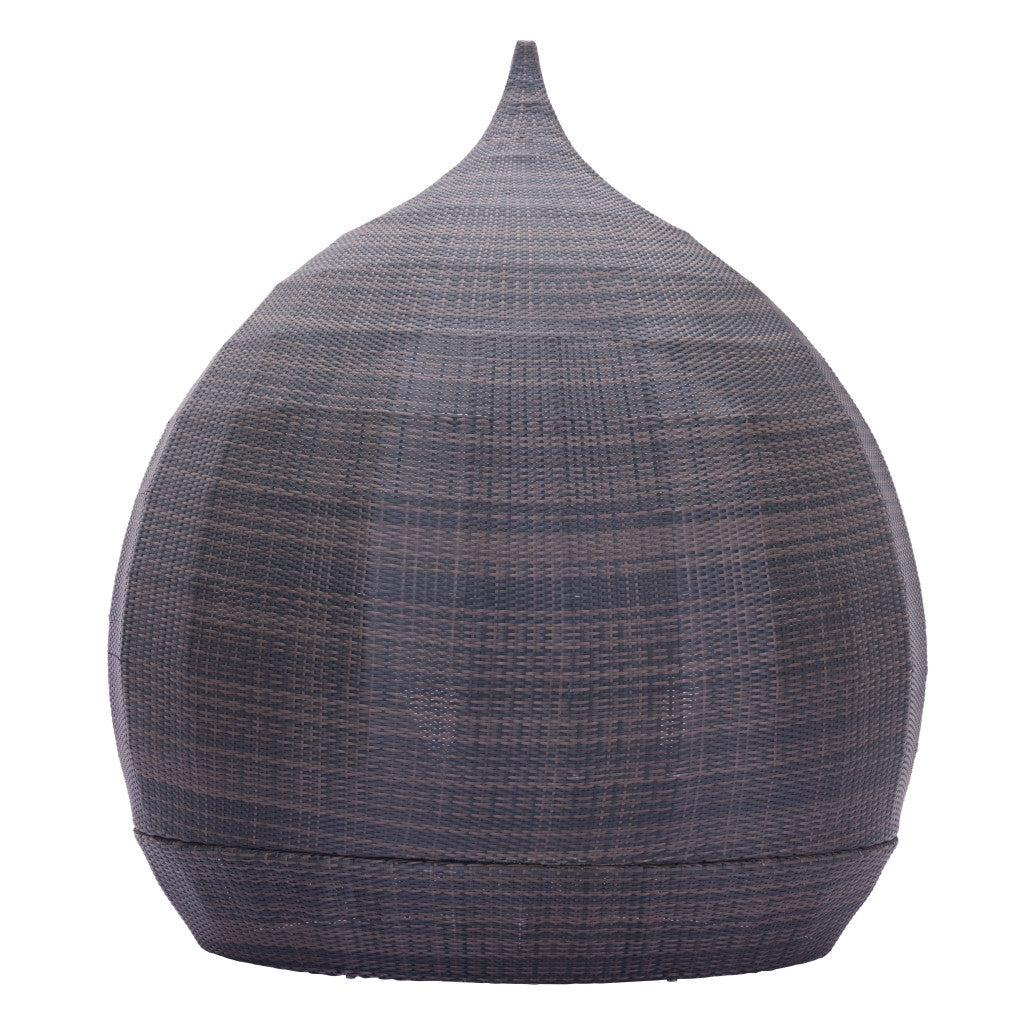 Teardrop Shaped Brown and Beige Daybed-3