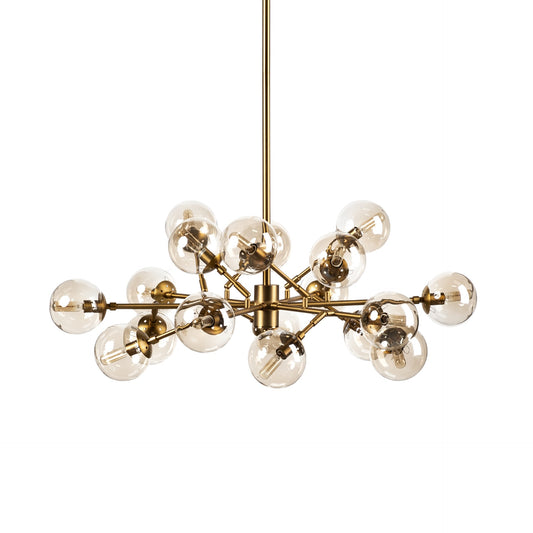 Gold Metal Eighteen Bulb Hanging Chandelier-0