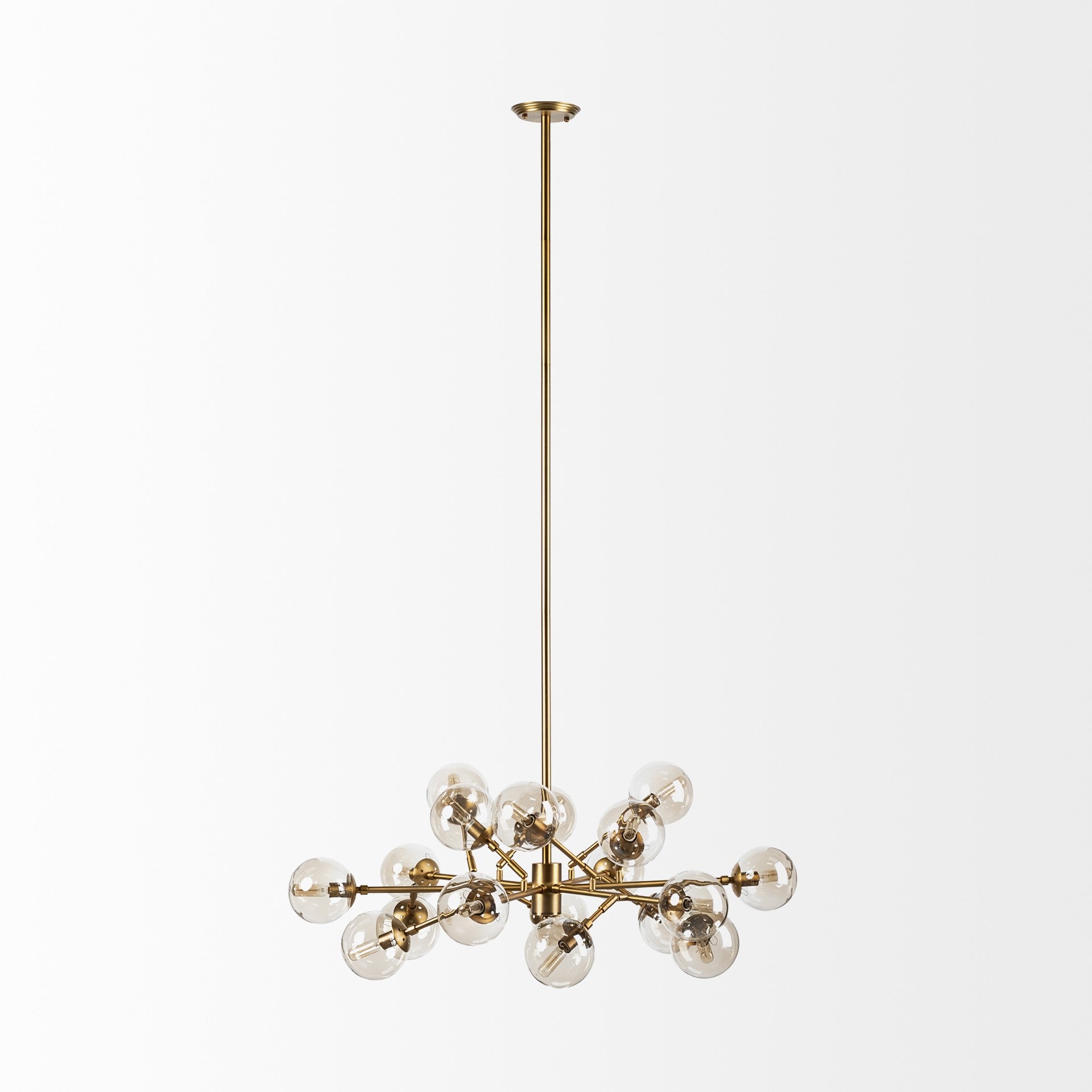 Gold Metal Eighteen Bulb Hanging Chandelier-1