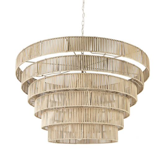Light Brown Six Tier Hanging Chandelier-0