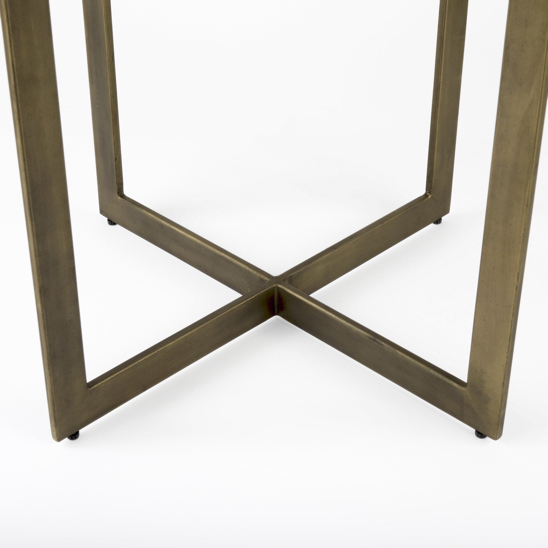 Modern Square Wood and Gold Dining Table-4