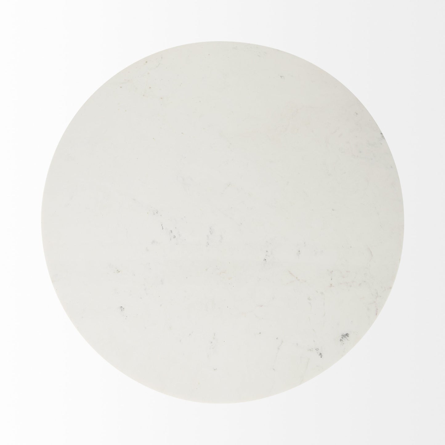 48" White And Natural Rounded Marble Pedestal Base Dining Table-4