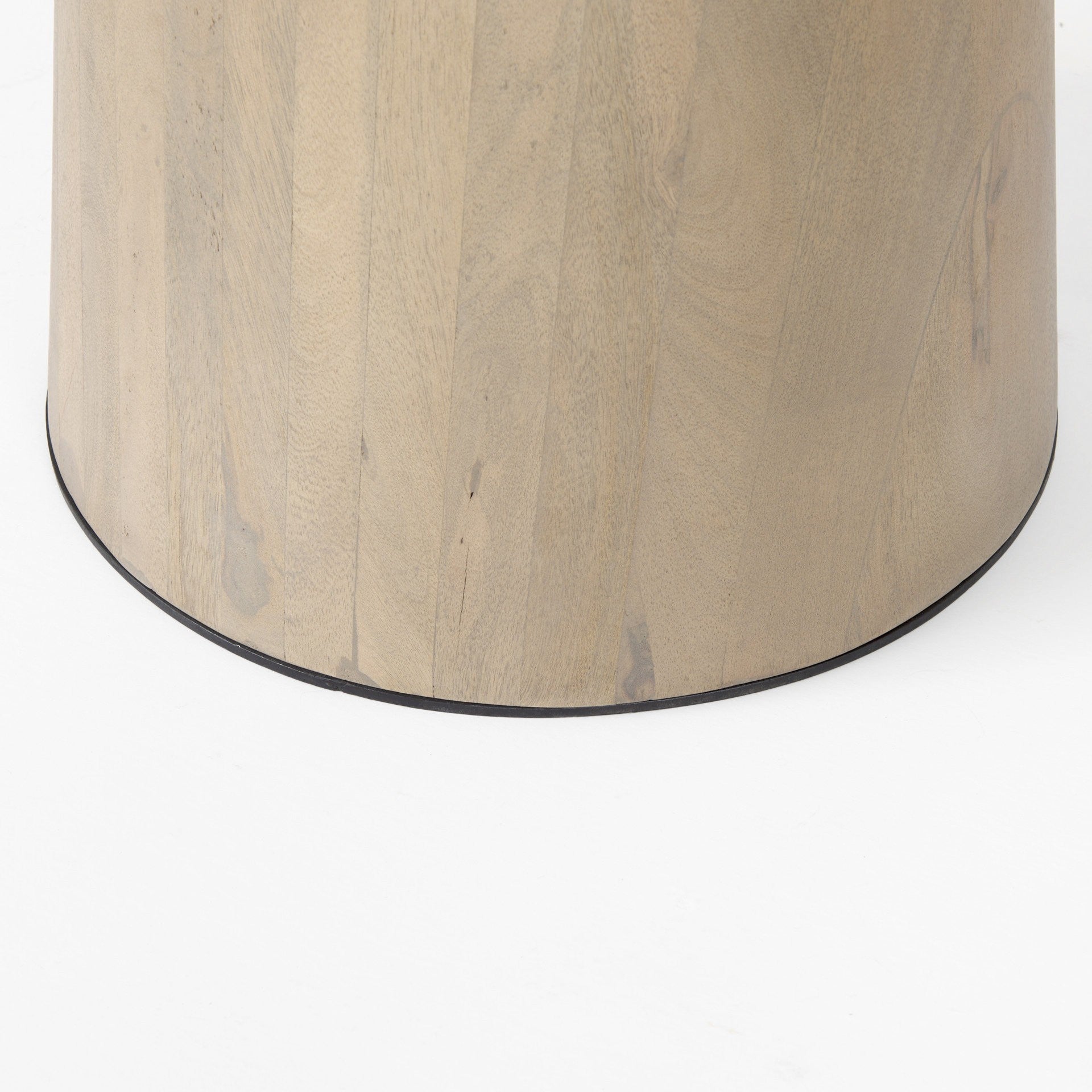 48" White And Natural Rounded Marble Pedestal Base Dining Table-6