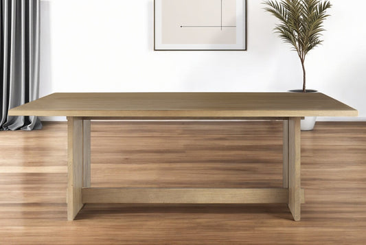 Light Natural Modern Rustic Wooden Dining Table-0