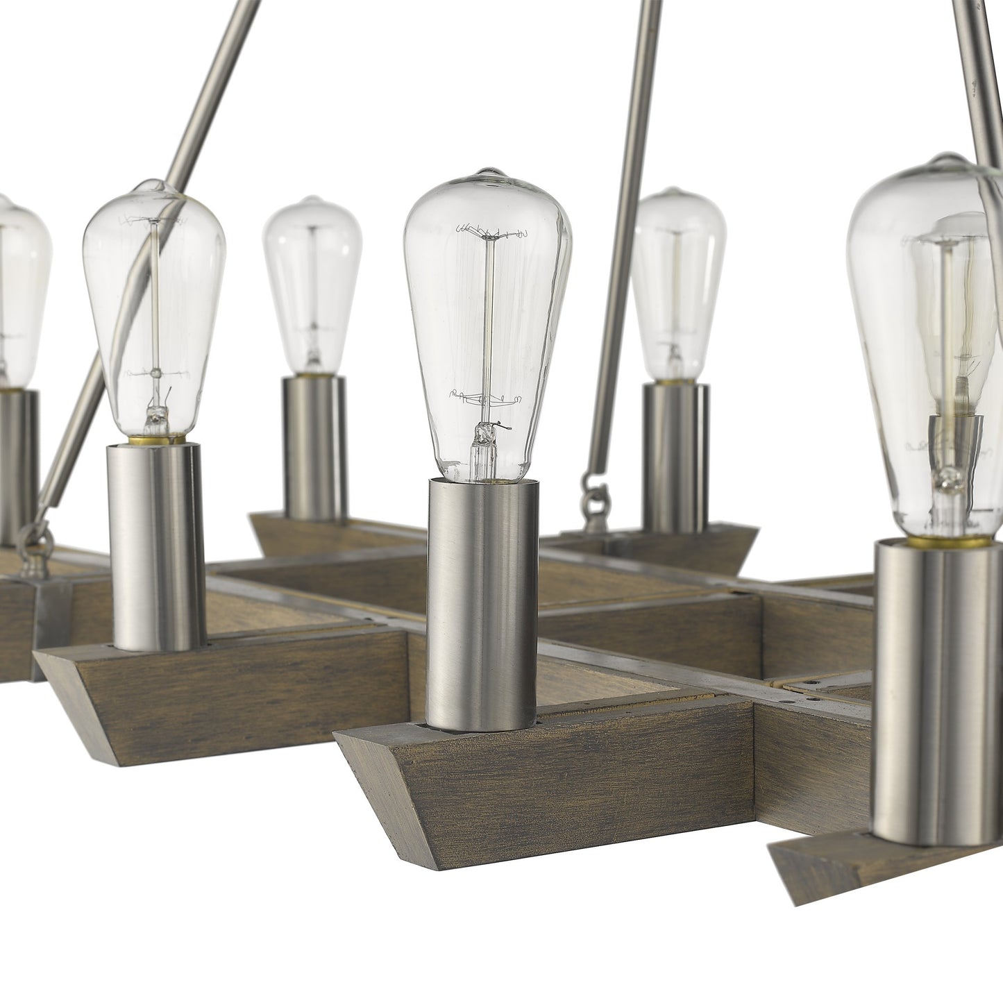 Silver Kitchen Island Twelve Light Metal Dimmable Chandelier-5