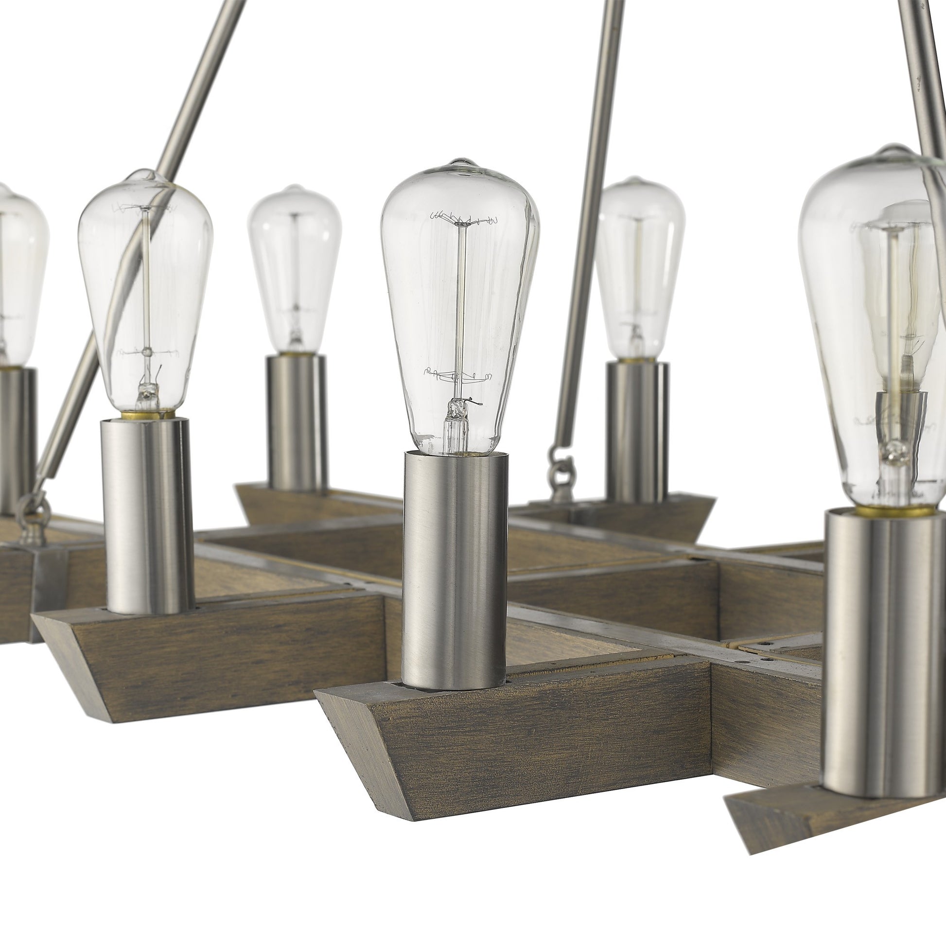 Silver Kitchen Island Twelve Light Metal Dimmable Chandelier-5