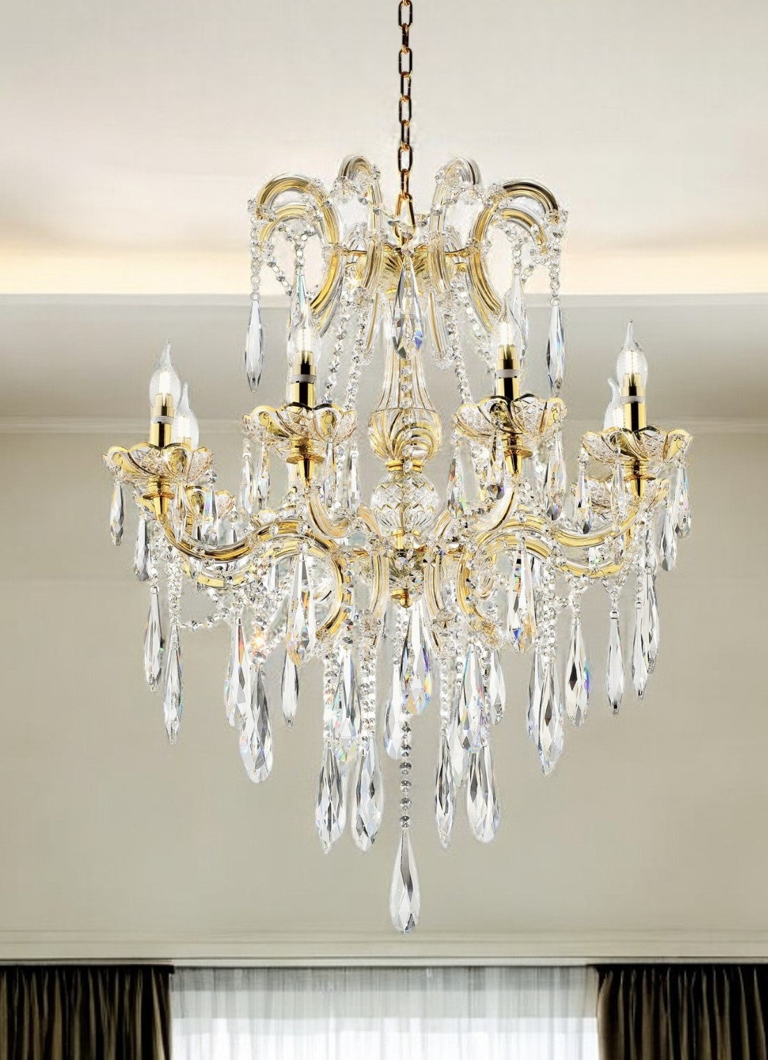 Candle Style Empire Transparent Glass Led Ceiling Light-1