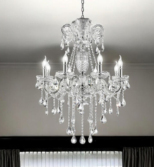 Candle Style Empire Transparent Glass Led Ceiling Light-0