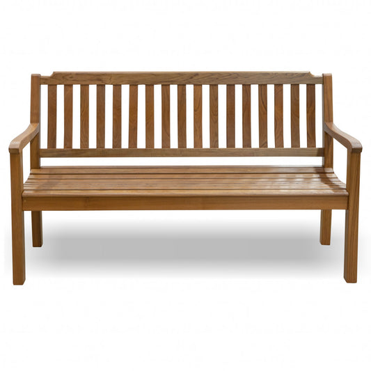 60" Teak Solid Wood Garden Bench-0